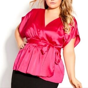 City Chic Satin Top (B3)